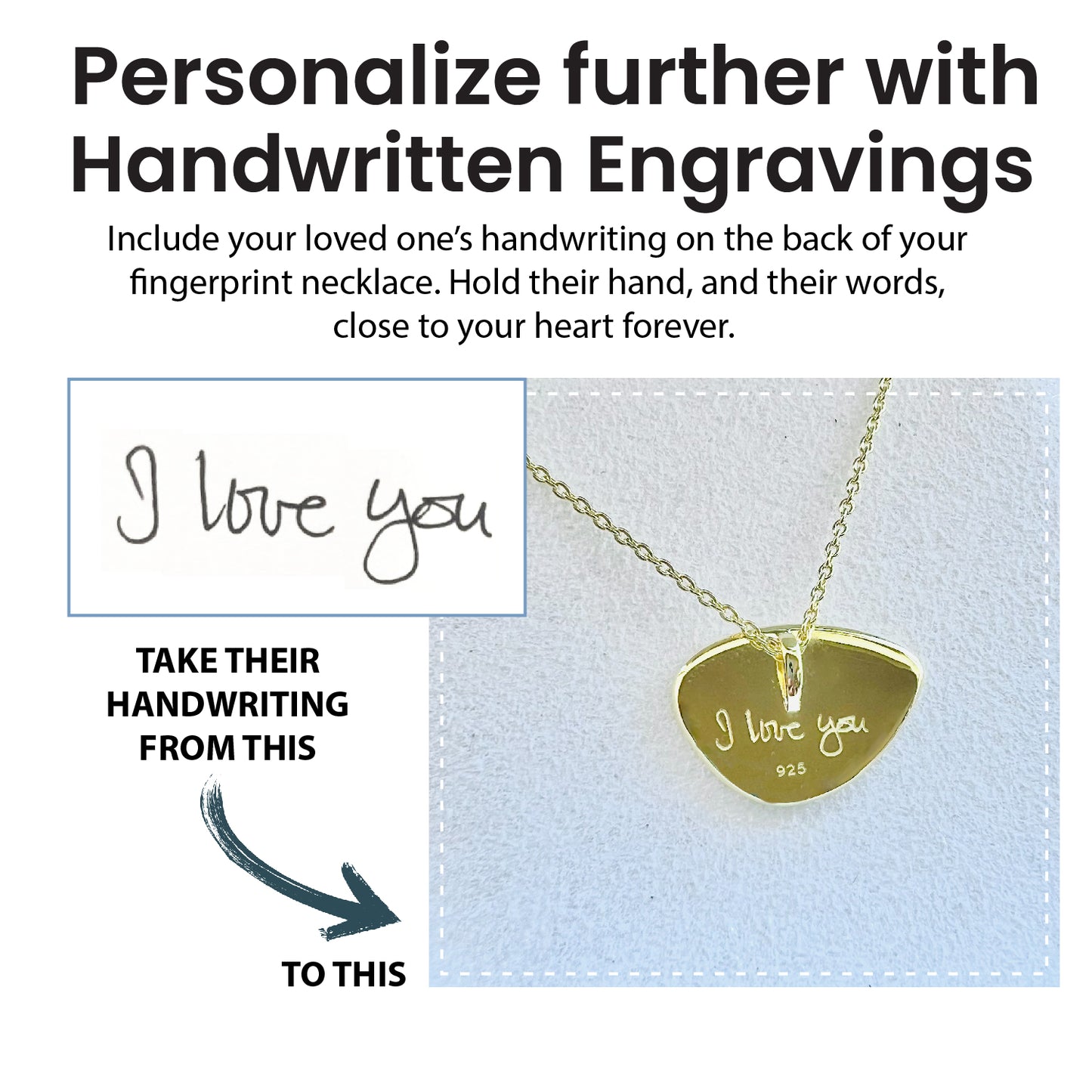 Custom Footprint, Pawprint, drawing or handwriting necklace with FREE – Jak  Figler Designs